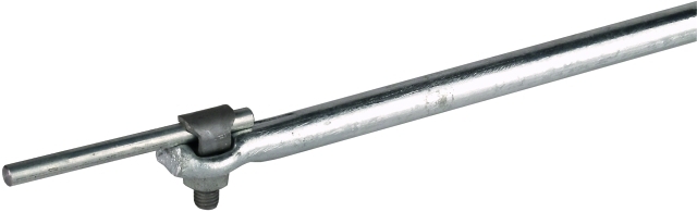 Стержневой молниеприемник с кованным основанием d=16 мм, L=1000 мм, St/tZn, с клеммой для круглого проводника