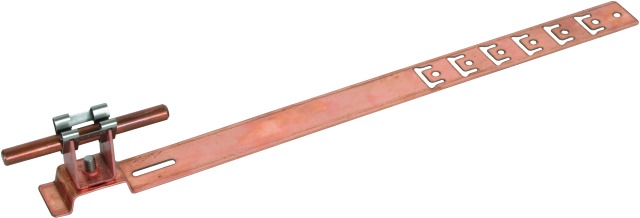 Кровельный держатель UNIgrip со штампованной скобой, длина 335 мм, Cu, держатель DEHNgrip, высота 20 мм
